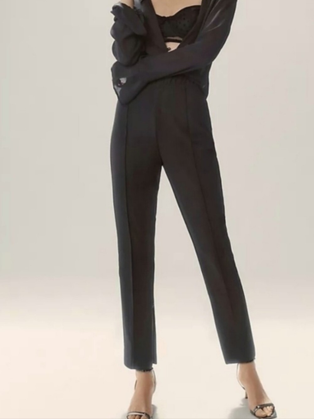Anthropologie Black Side Zip Ankle Zip Legging Trousers